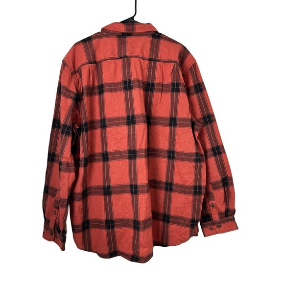 Carhartt Loose Fit Flannel SHIRT ADULT XL TALL RED PLAID OUTDOOR Long Sleeve MEN - Picture 6 of 11